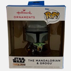 HALLMARK ORNAMENTS FUNKO POP STAR WARS THE MANDALORIAN & GROGU